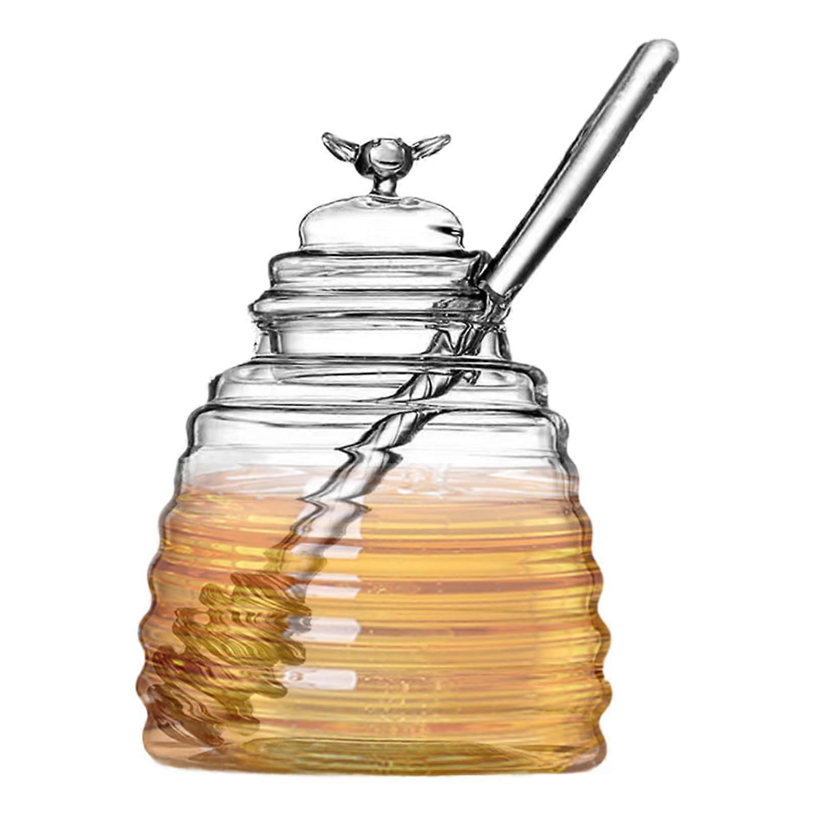 Glass Honey Dispenser With Handle, Drip Pour, For Honey, Dressings, Sauces, Syrup, Multiple Size Options, Clear