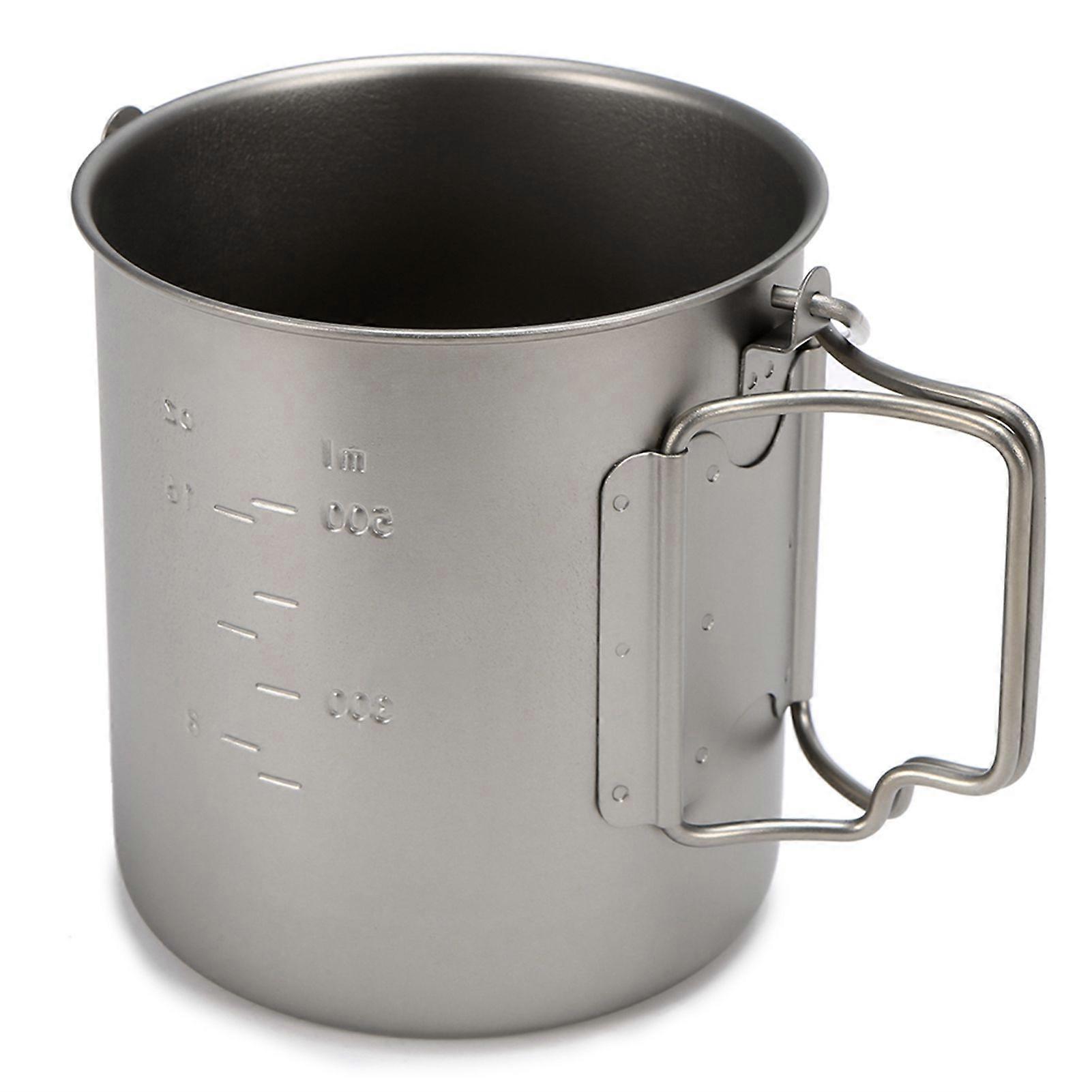 Ultralight Titanium Cup Outdoor Portable Mug Camping Picnic Water Cup with Foldable Handle 300ml / 400ml / 450ml / 750ml