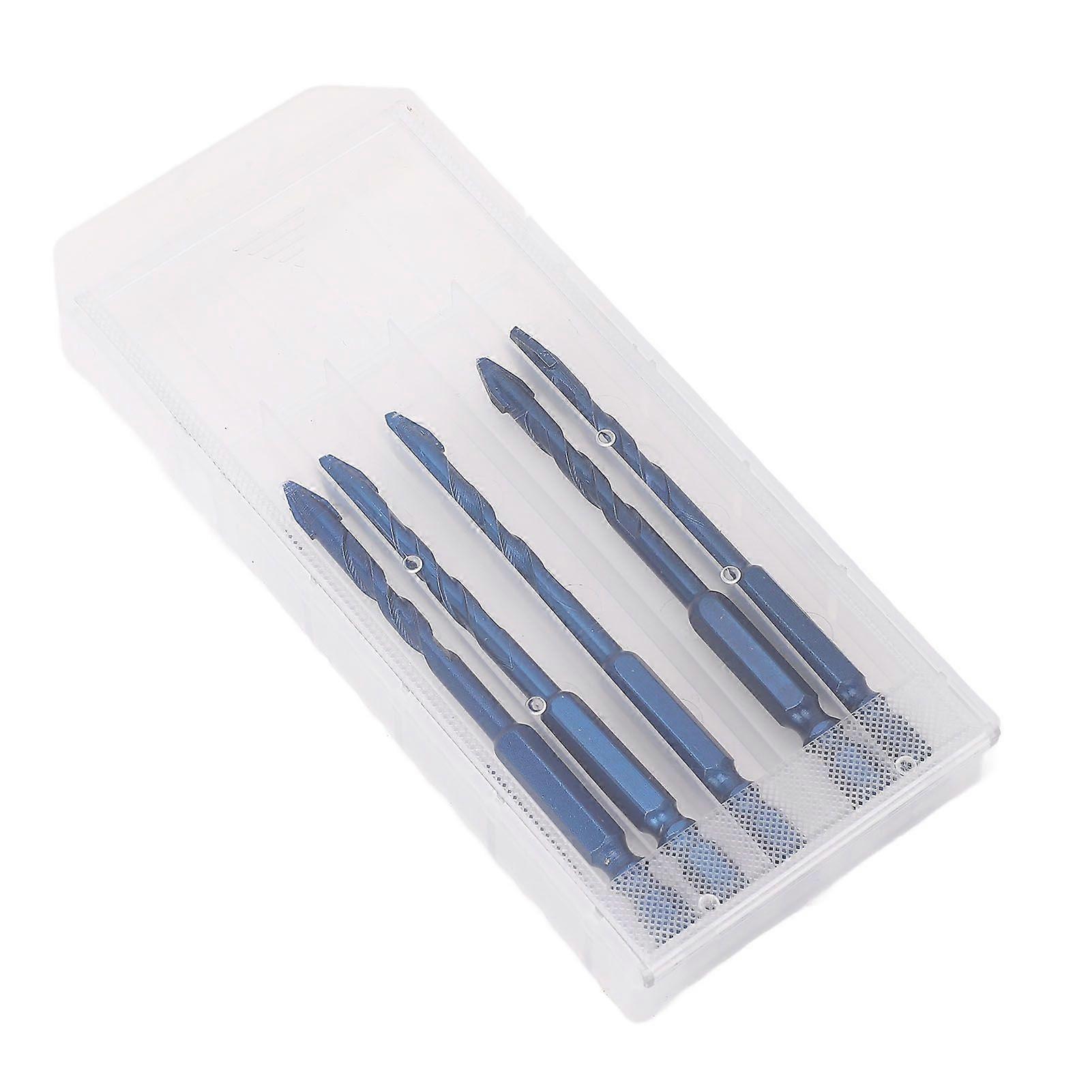 5 Pcs Eccentric Drill Bit 6mm Drilling 1/4in Hex Shank Tungsten Steel Crooked Drill Bit for Masonry Concrete Cement