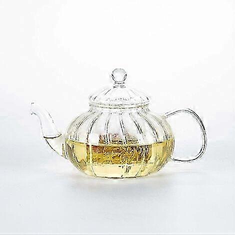 パンプキンデザインインフューザー付きガラスティーポット(パンプキンティーポット600ml)--