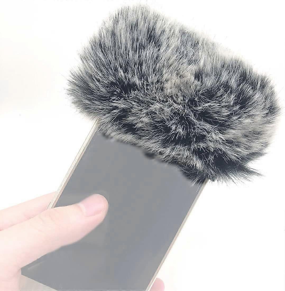 Utomhus Konstgjord Pop Filter Päls Vind för Telefon 11 13 14 Pro Mix Mic Ljud Mikrofon