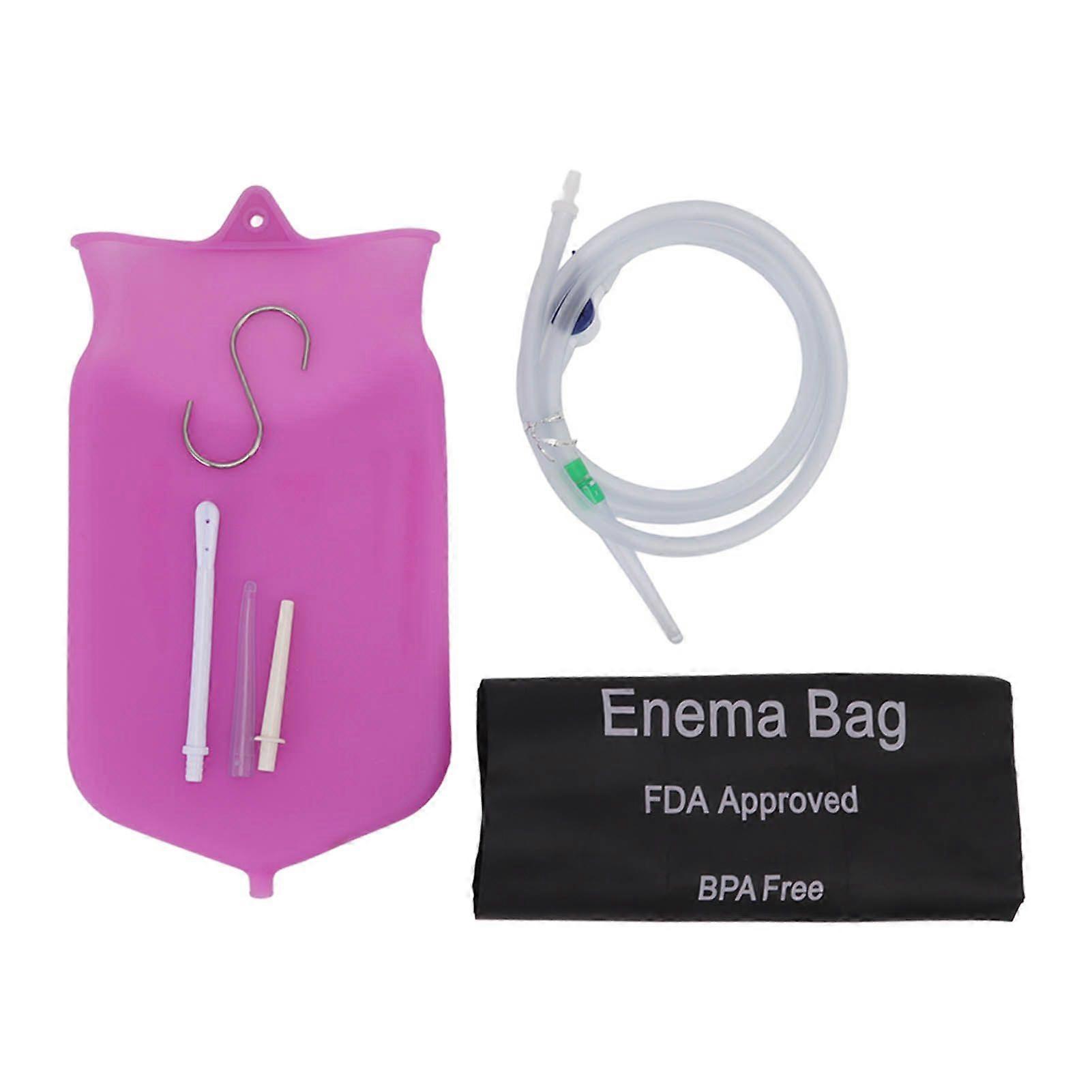 Enema Bag Kit Professional Reusable Silicone BPA Free 2L Coffee Enema Bag Kit for Health Care