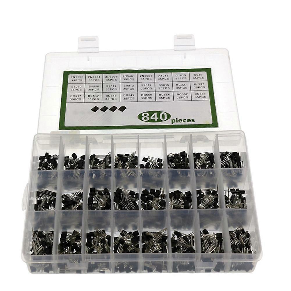 840PCS TO-92 Diode Transistor Set 24 Specifications Transistor Kit