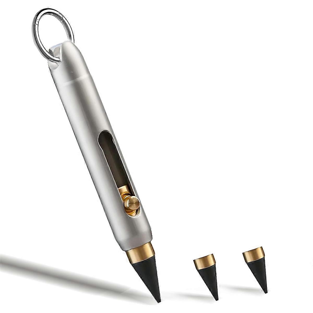 Everlasting Metal Inkless Pen, Titanium Forever Erasable Pen for Sketch Drawing Writing Mini Mechanical Pencil