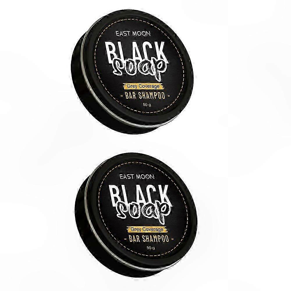 Darkening Shampoo for Men - 2 Pack Grey Hair Coverage Cleansing Bar Soap in Gray