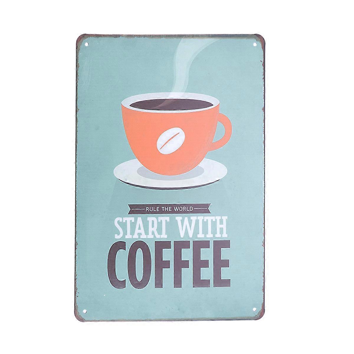 Chic Vintage Iron Wall Art Poster Suitable For Bar Cafe Home Decoration 30*20cm Rectangle Design 2Pack