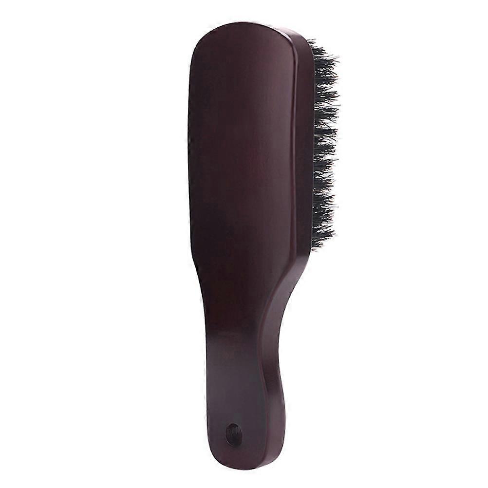 Brown Wood Handle Beard Brush with Sturdy Bristles for Home Use and Salon Grooming
