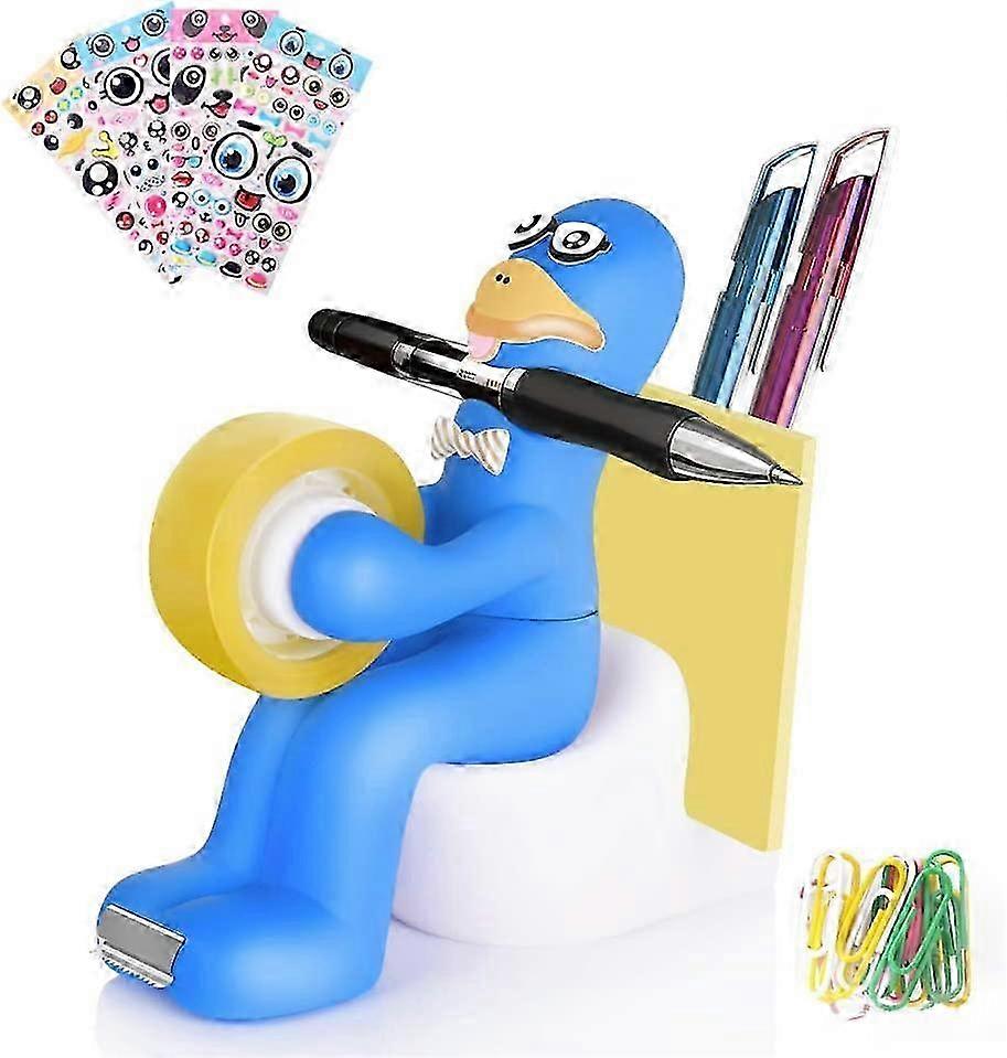 Desk Stationary supply with tape dispenser, paper clips, sticky notes, stickers, quirky desk neatly 2025
