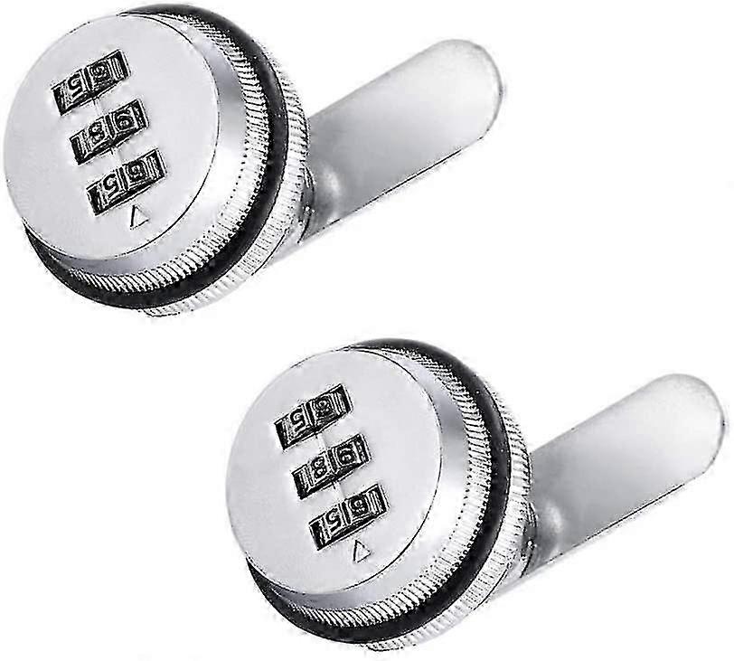 Combination safety lock with code for securing boxes, drawers, mailboxes, doors, furniture Silver 2-pack