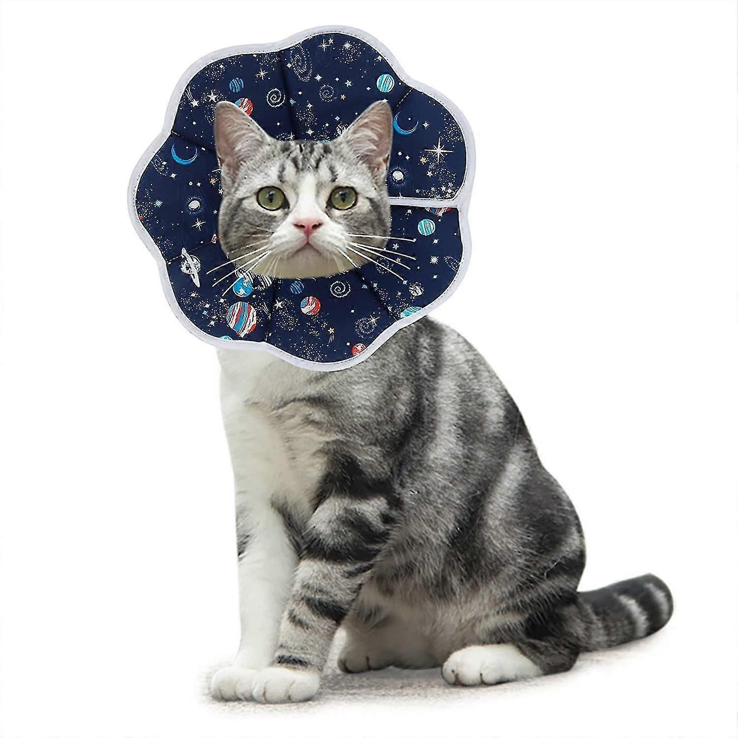 Cat Collars Anti-bite Adjustable Protection Comfy Cone Recovery Collar For Cats And Puppies,blue