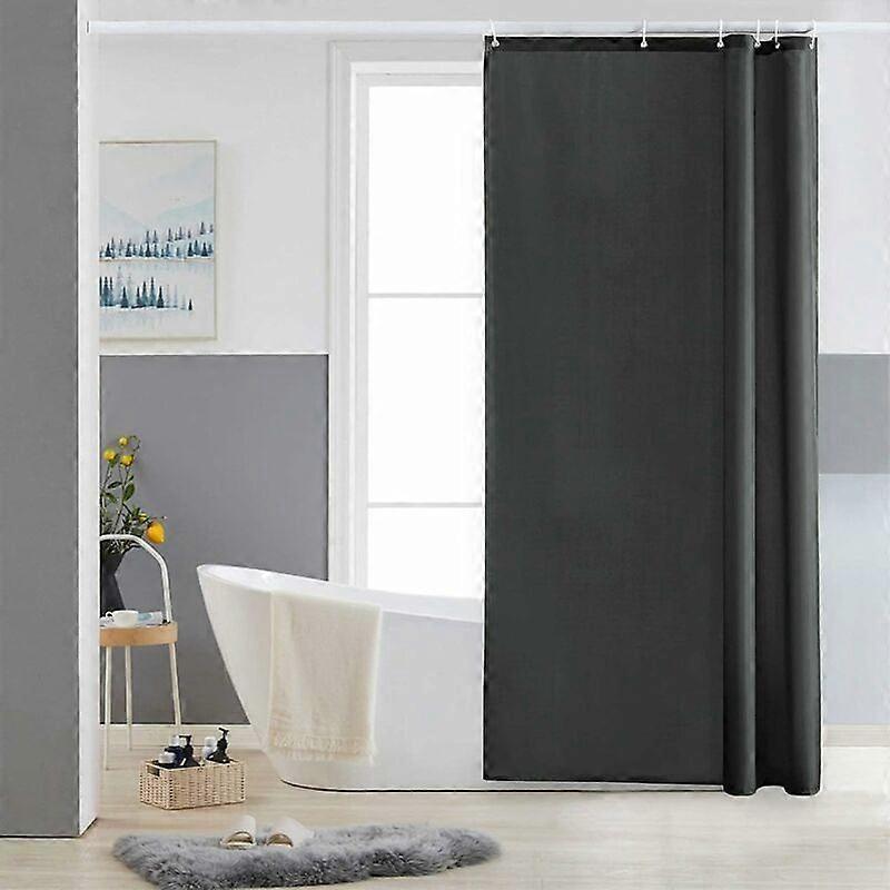 Small Shower Curtain, Dark Grey, Anti-Mold, 275 x 180cm, Polyester Fabric,