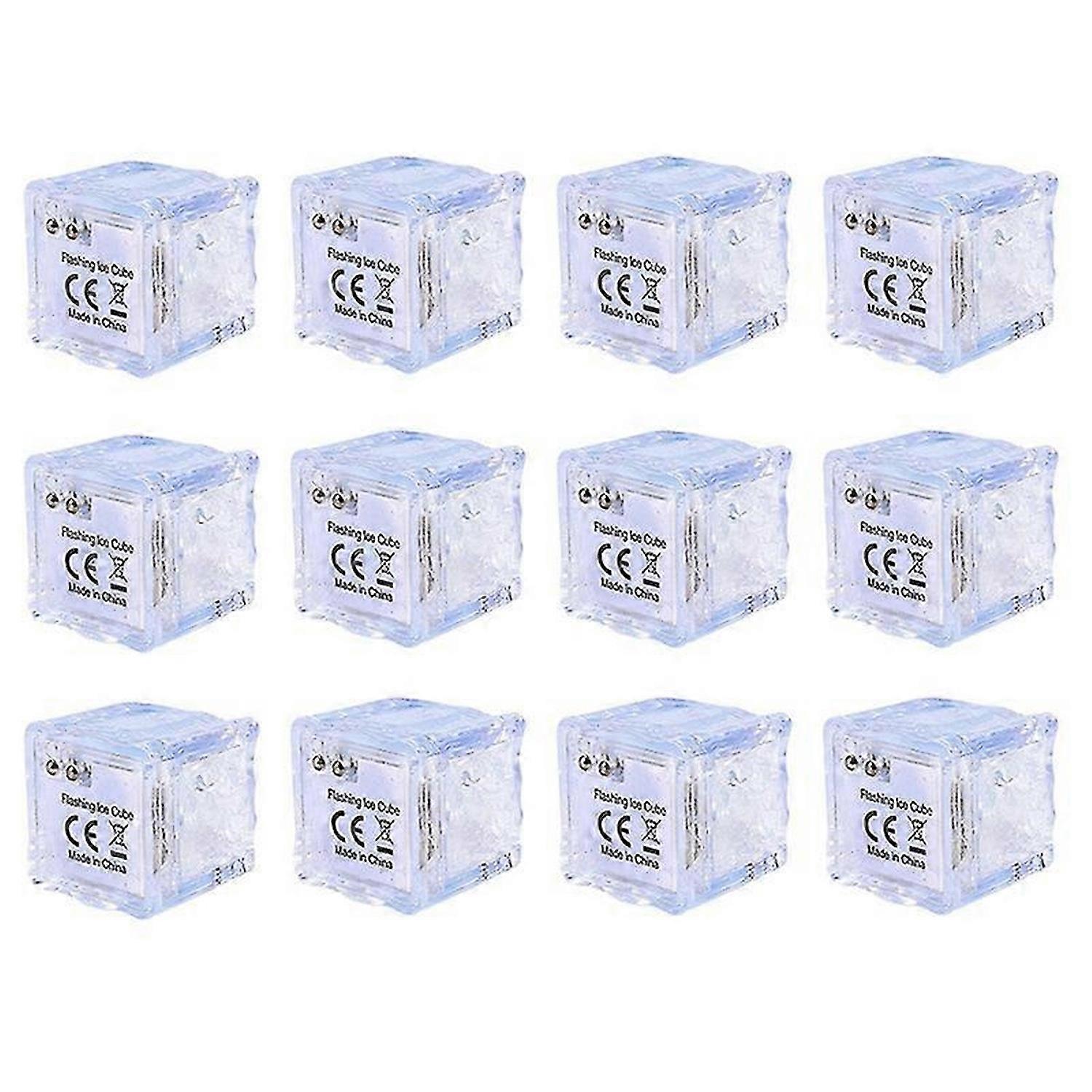 12Pcs Multi Color Flashing Glow in the Dark LED for Drinking Party