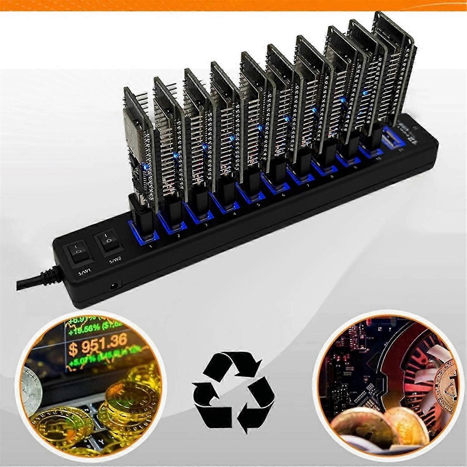 NerdMiner Hub 550KH/S Solo Lottery Miner 10x55K Miner Combo Kit Bitcoin BTC  Miner Asic Mining