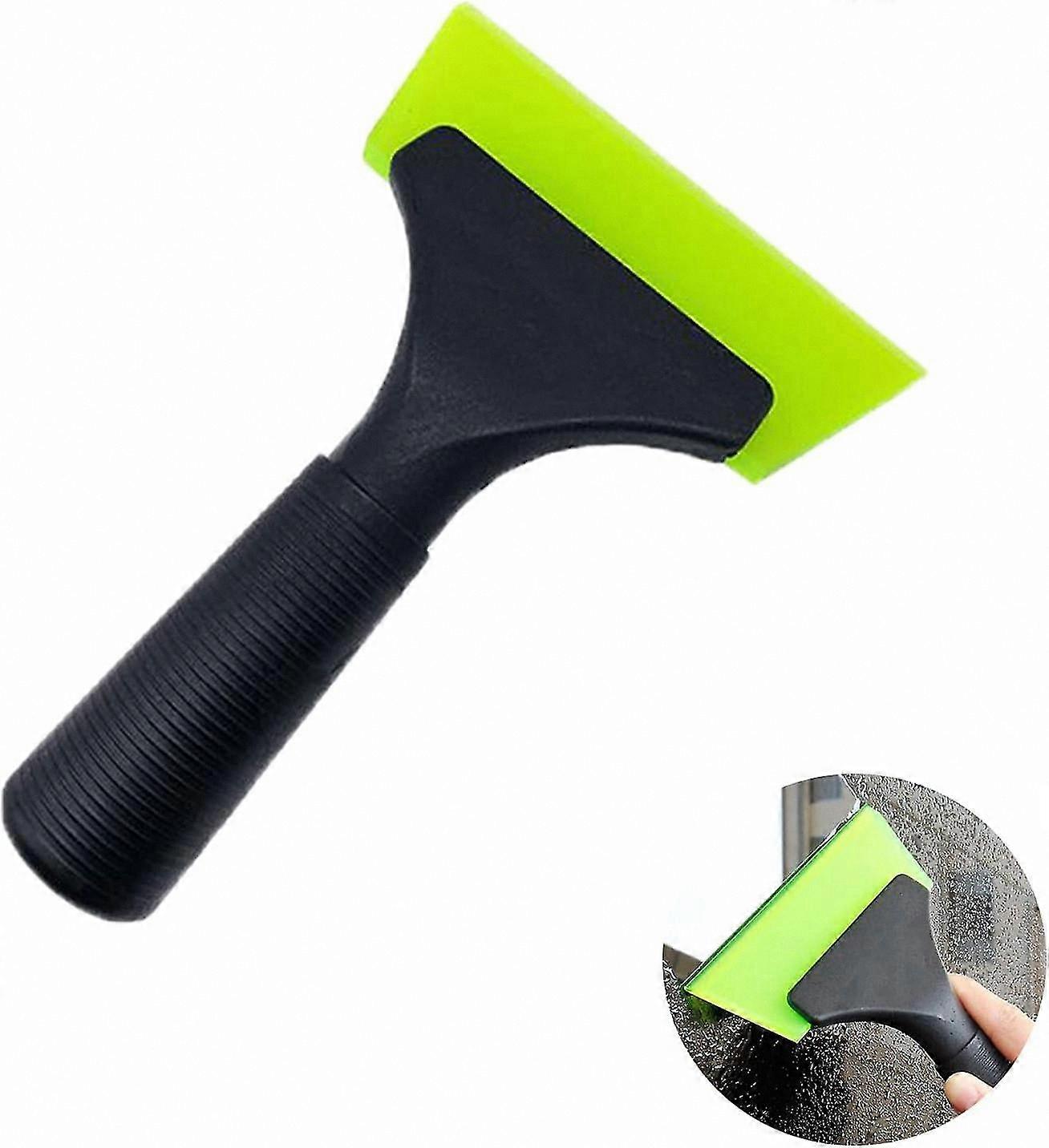 5-Inch Green Rubber Squeegee with Non-Slip Handle for Window Tinting and Cleaning Tasks