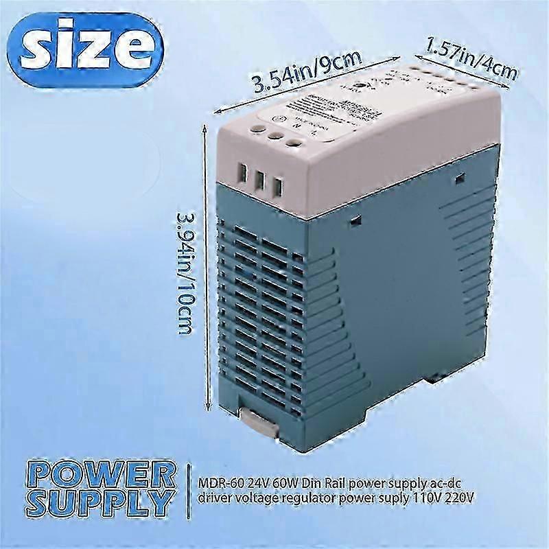 MDR-60 24V 60W Din Rail power supply ac-dc driver voltage regulator