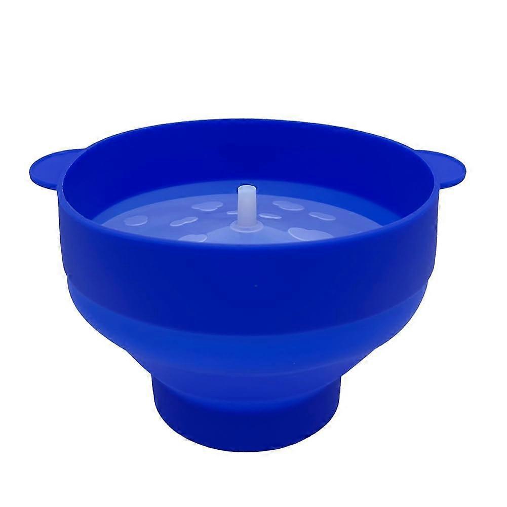 Popcorn Silicone Microwave Foldable Bucket Bowl Maker With Lid Dark Blue