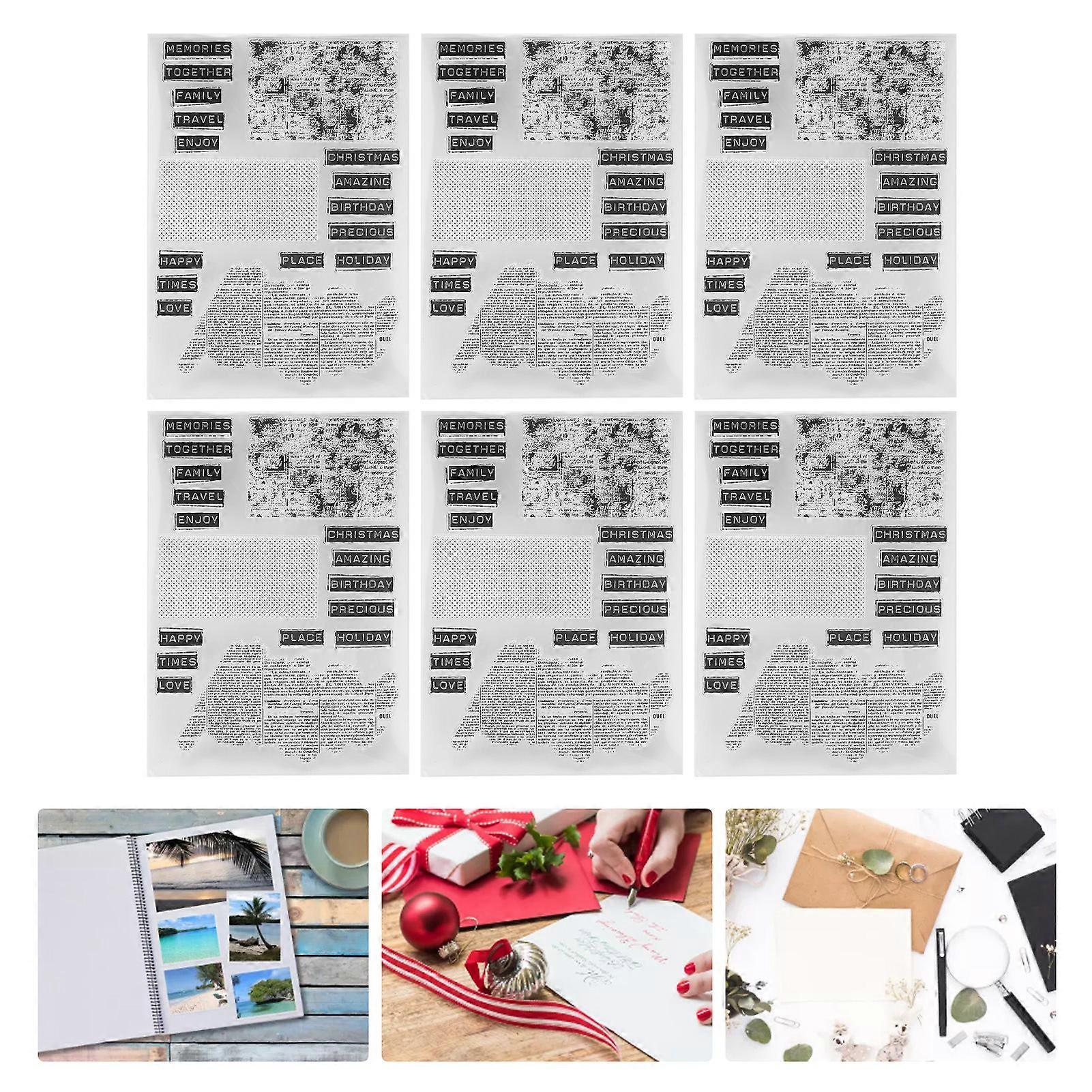 6PCS Clear Transparent TPR Stamps for Card Making T1994