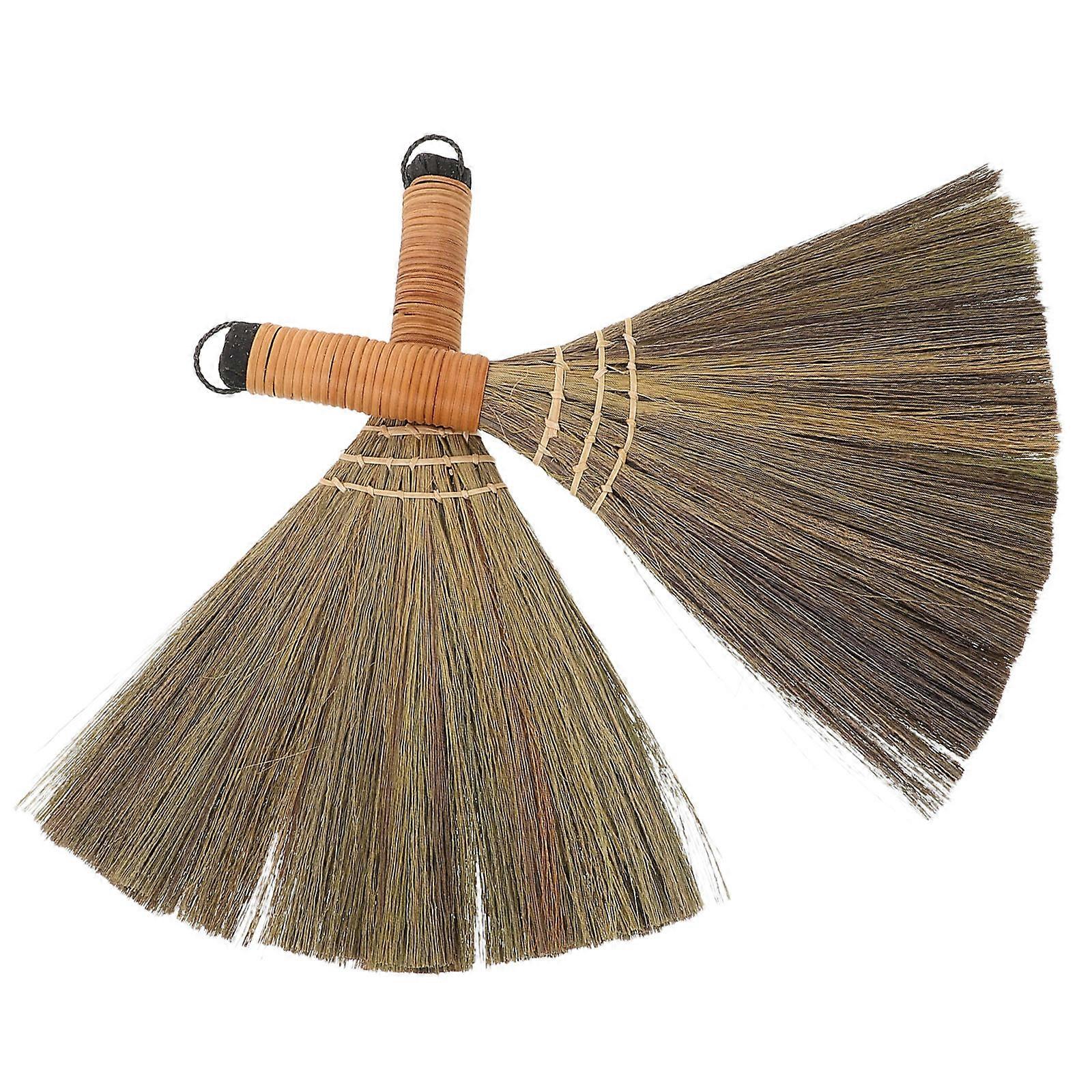 Small Brooms Straw Cleaner for Indoor Sweeping 6Pcs Hand Woven Soft Brooms