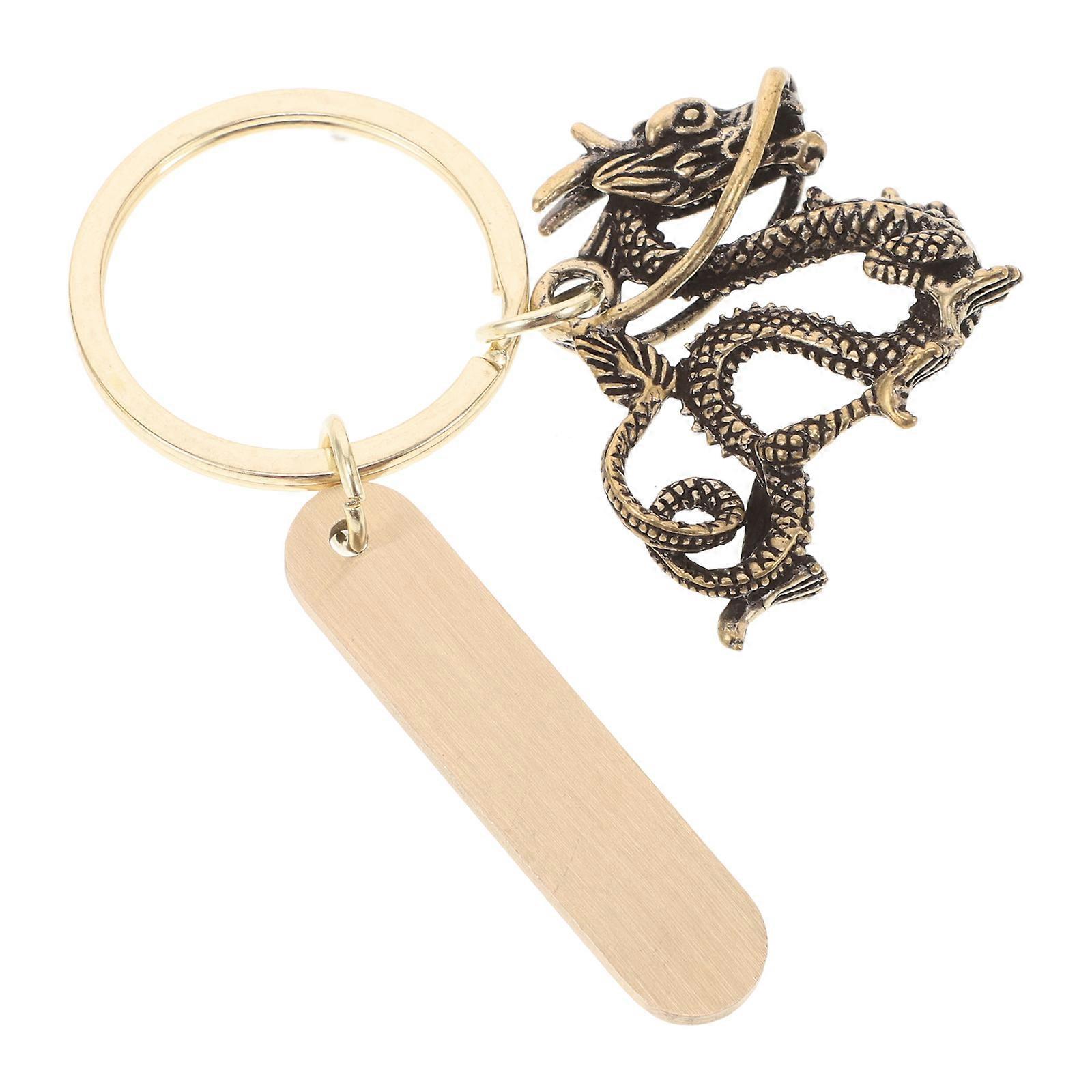 Brass Keychains Chinese Zodiac Keychain for Men with 4Pcs Collection