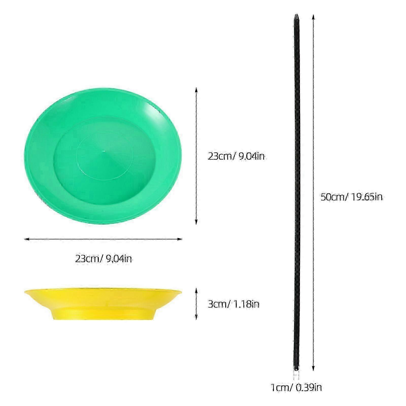 2pcs Juggling Plate With Sticks Skill Juggling Toy Set Circus Multi Colored Spinning Plate For Party Entertainment Beginners
