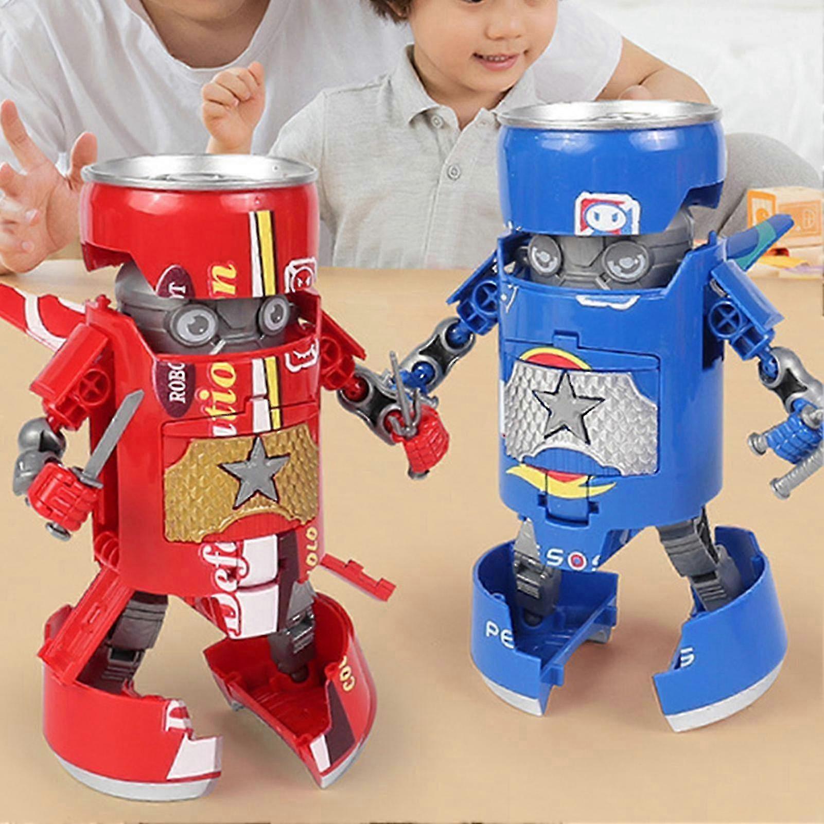 Model Toy Coke Cans Design Parent-child Interaction Educational Toy Robot Warrior Model Deformation Toy Boys Gifts