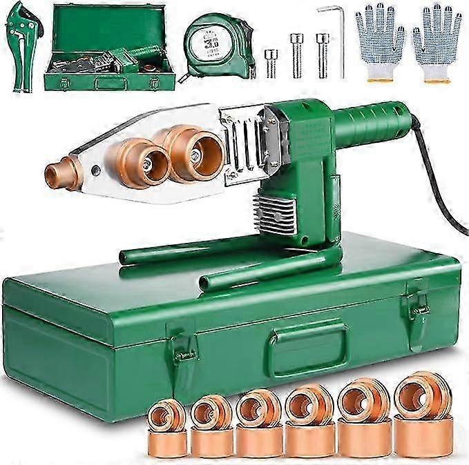 Thermal Fusion Kit with 6 Dies (20mm to 63mm 110V 1500W Plastic Pipe Welding Tool for PEPPRPBPVDFHDPEPVC) UK plug