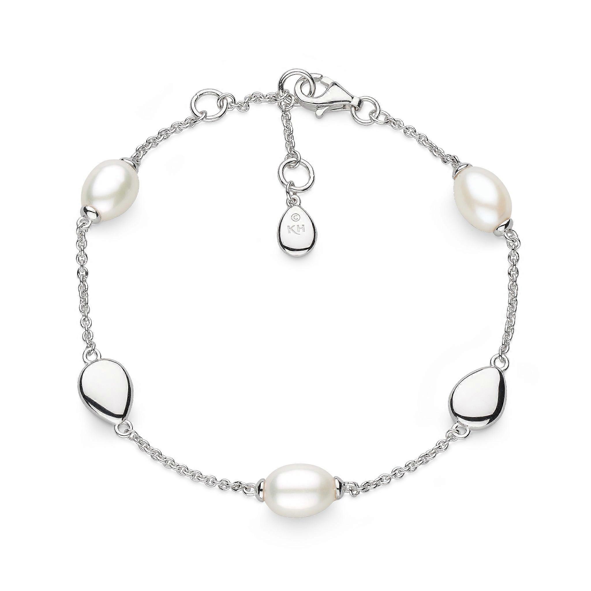 Kit Heath Coast Pebble Pearl Rhodium Plated 7.5" Bracelet 70183FP