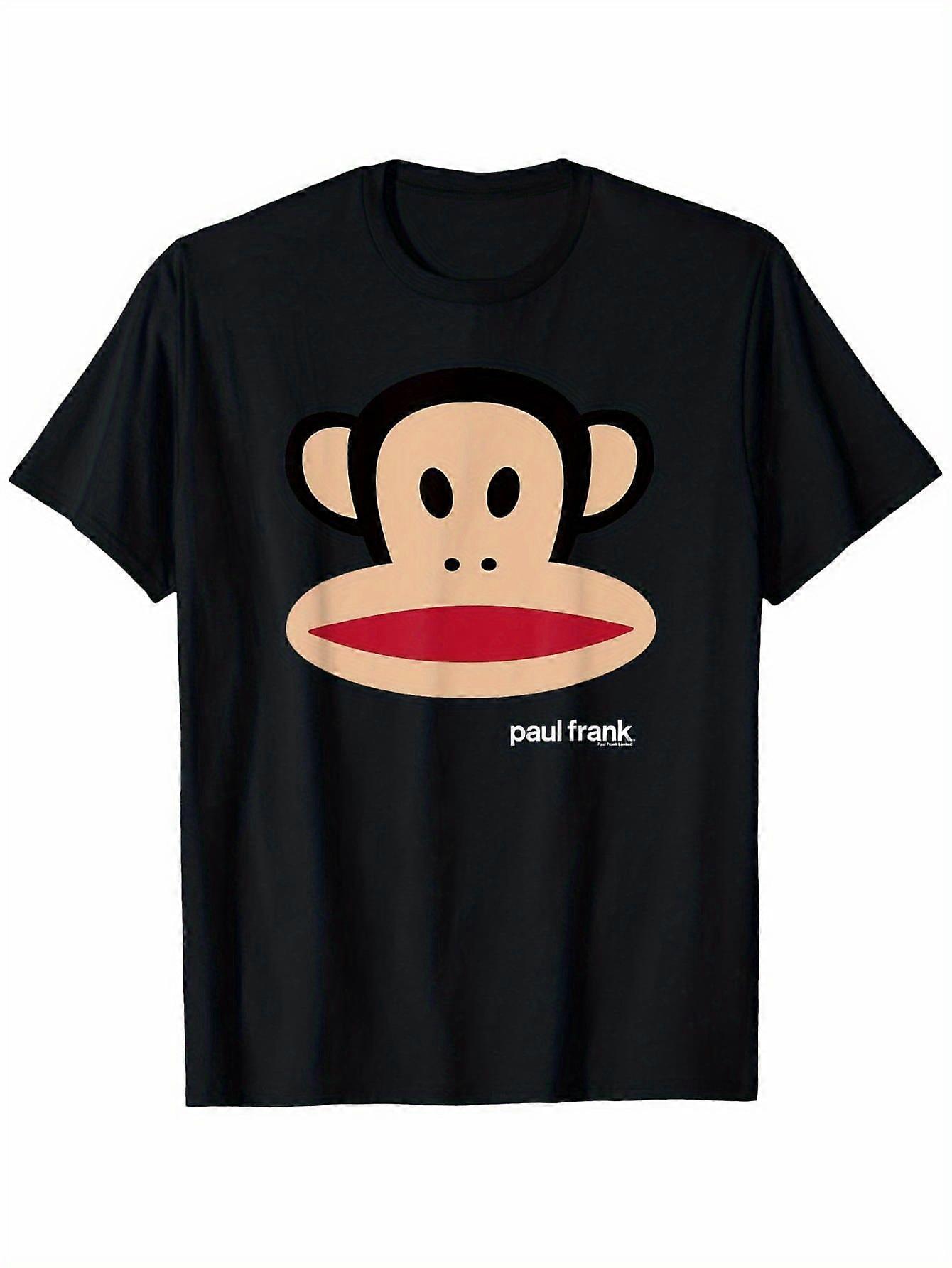 بول فرانك جوليوس تي شيرت جرافيك بيج فيس - 100٪ قطن 180 جم وزن ثقيل مضحك كرتون وجه مع شفاه حمراء وبول فرانك J-SVNML83