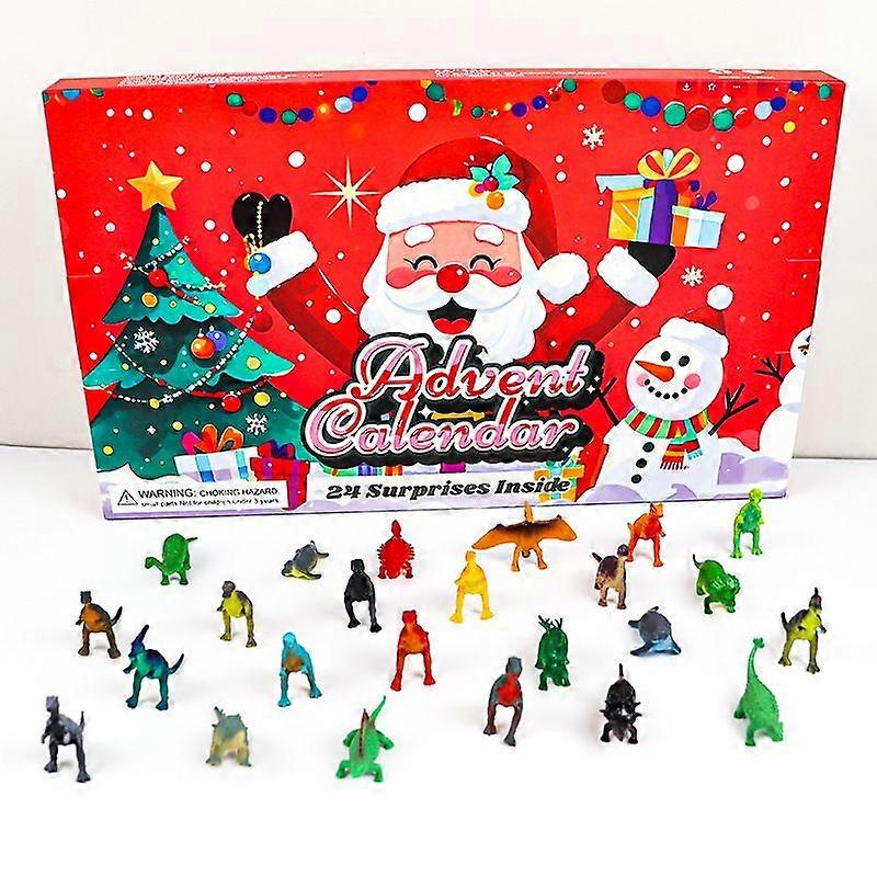 Christmas Advent Calendar Blind Box Series 24-Day Countdown Tear-Away Toy - Dinosaur Racing Car Building Blocks