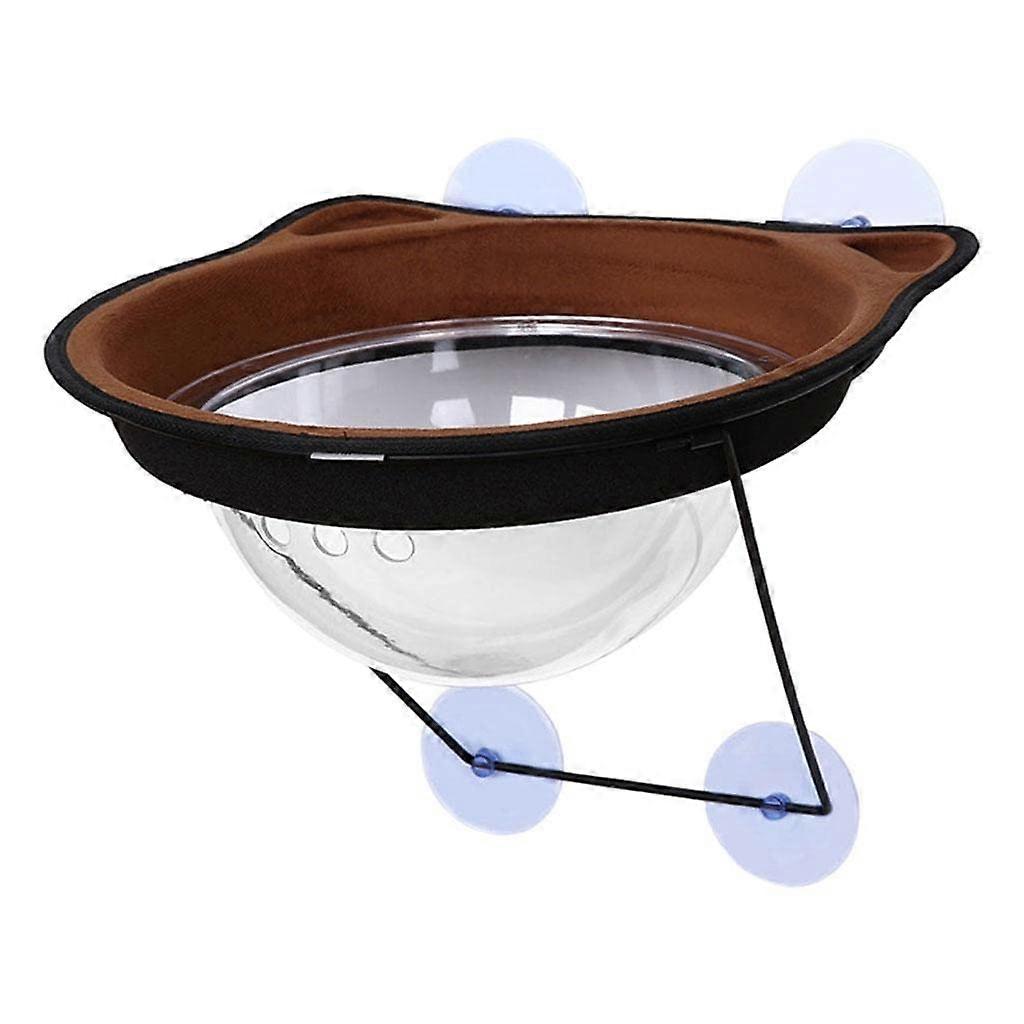 Pet Kitty Seat Suction Hammock Window Perch Bed Hanging Shelf Cat Toys Brown Window Mount Suction Cup Cat Window Perch
