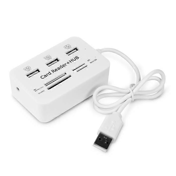Multi-function memory card reader + 3 USB ports HUB Splitter Combo