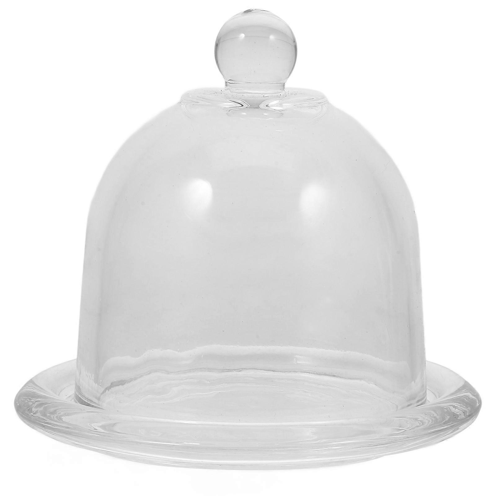 Mini Cake Dish Set Glass Tray for Food Serving 4Sets White