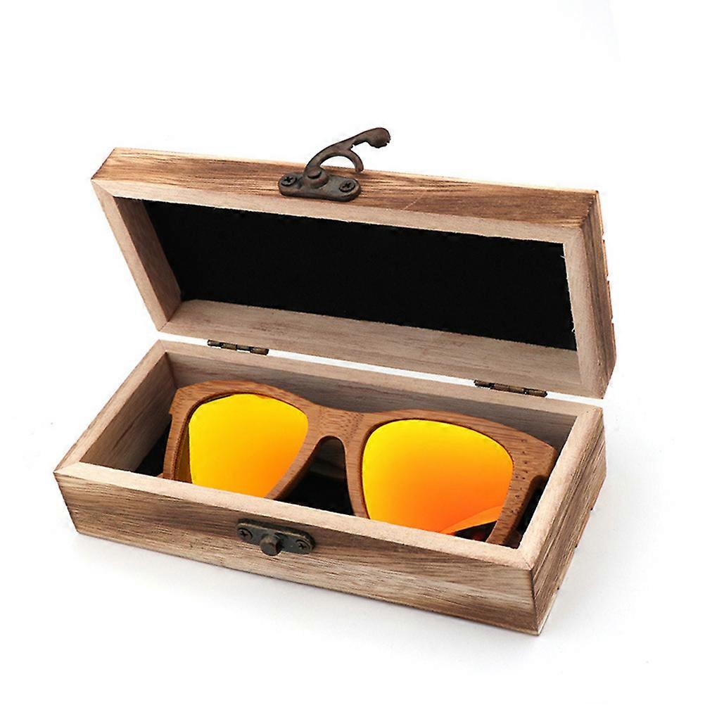 Vintage Glasses Case for Storage Use 2Pcs Bamboo Wooden Spectacle Box