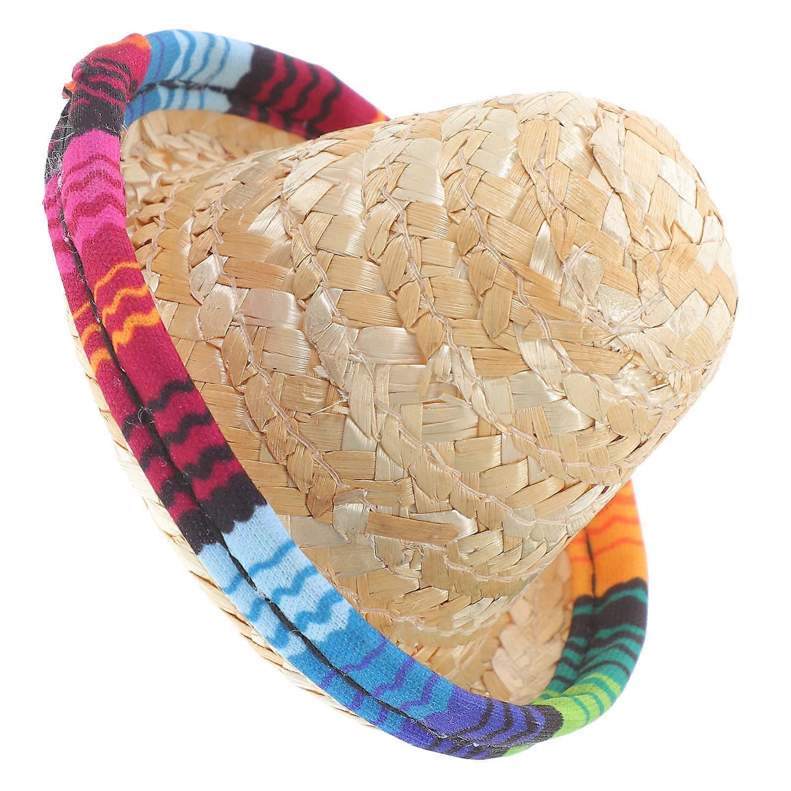 Cute Miniature Straw Hat Accessory For Pets And Dolls 1Set