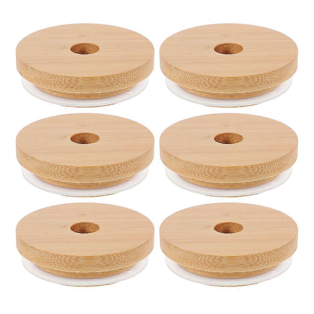 Jar Covers Wood Mason Lid with Straw Hole for Canning Use 12Pcs