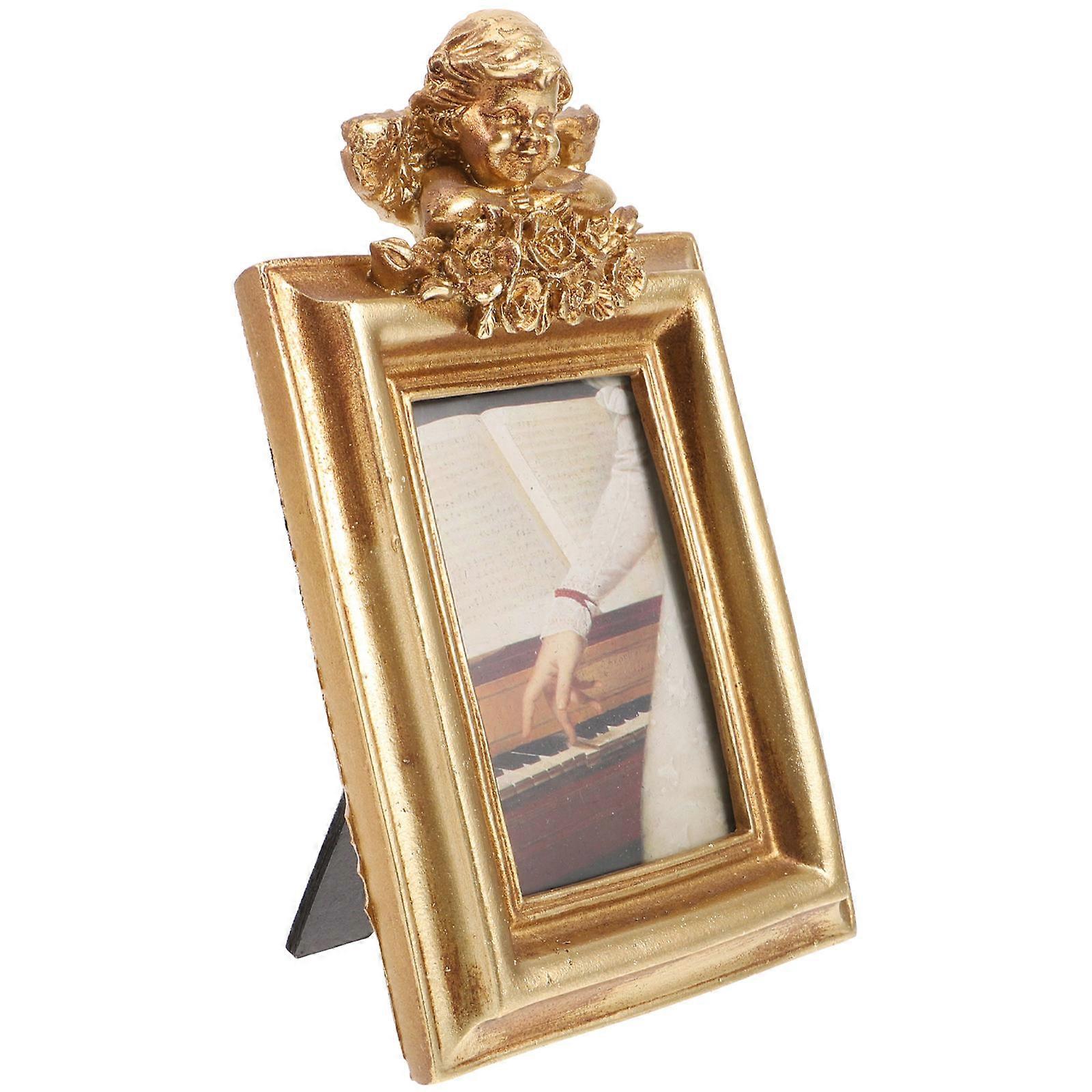 Resin Picture Frames Angel Photo Frame for Display 3Pcs Golden Decorative