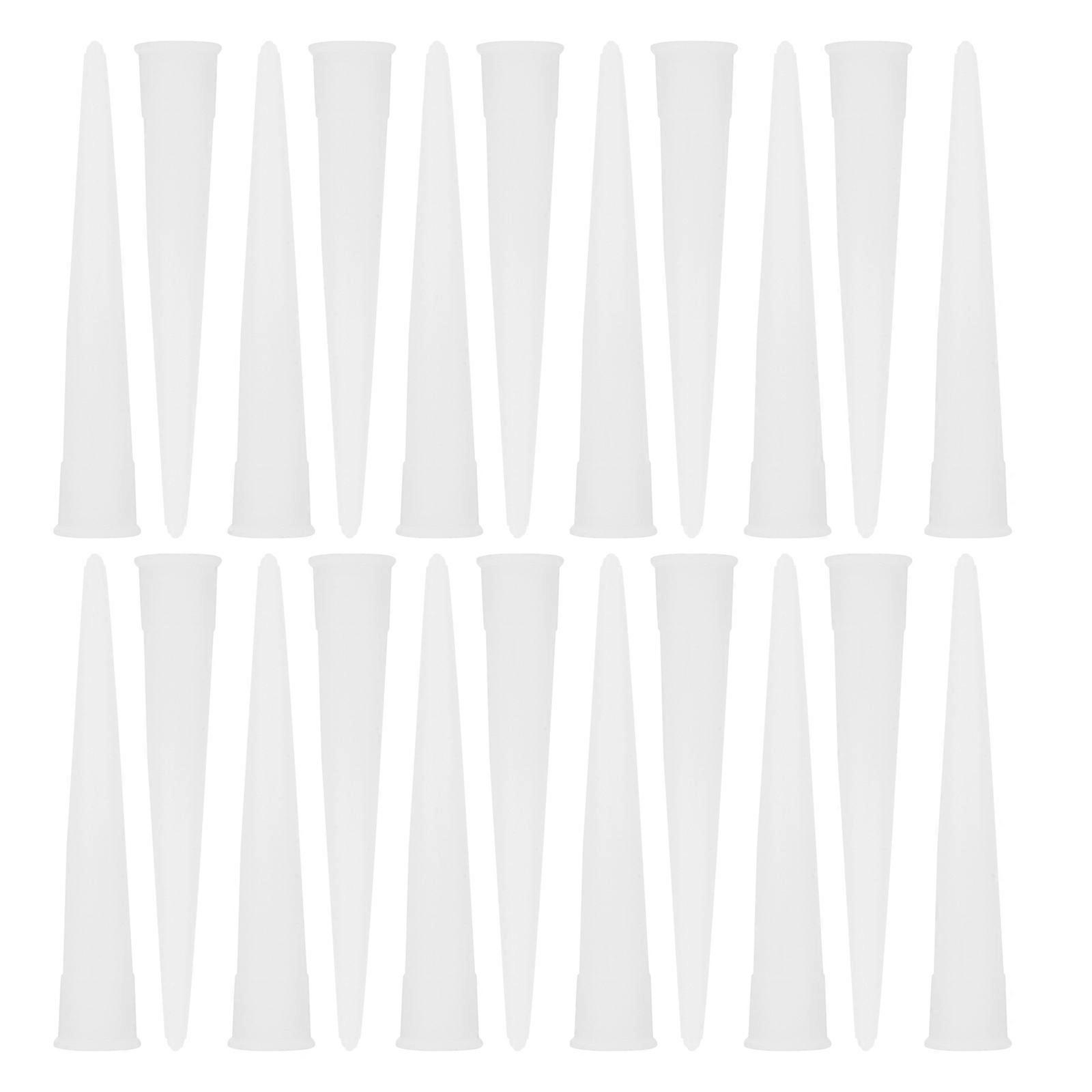Caulking Nozzle Set 60Pcs Tube Nozzles Durable Plastic for Glue and Caulk Applications 10X1.7CM Smooth Sealant Flow