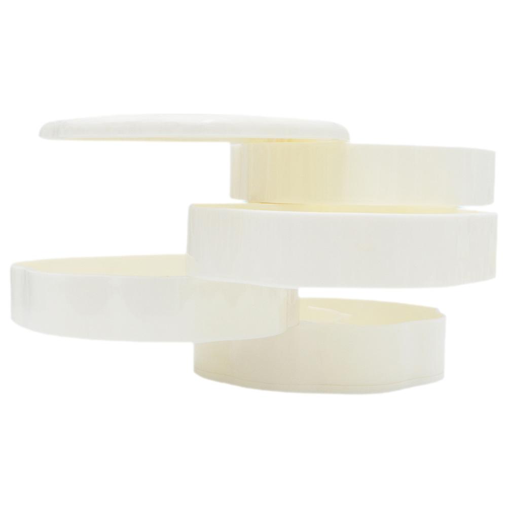 Beige Rotating Jewelry Storage Box 5Pcs Multi-Layer Display Case For Bedside Table Bathroom Accessories