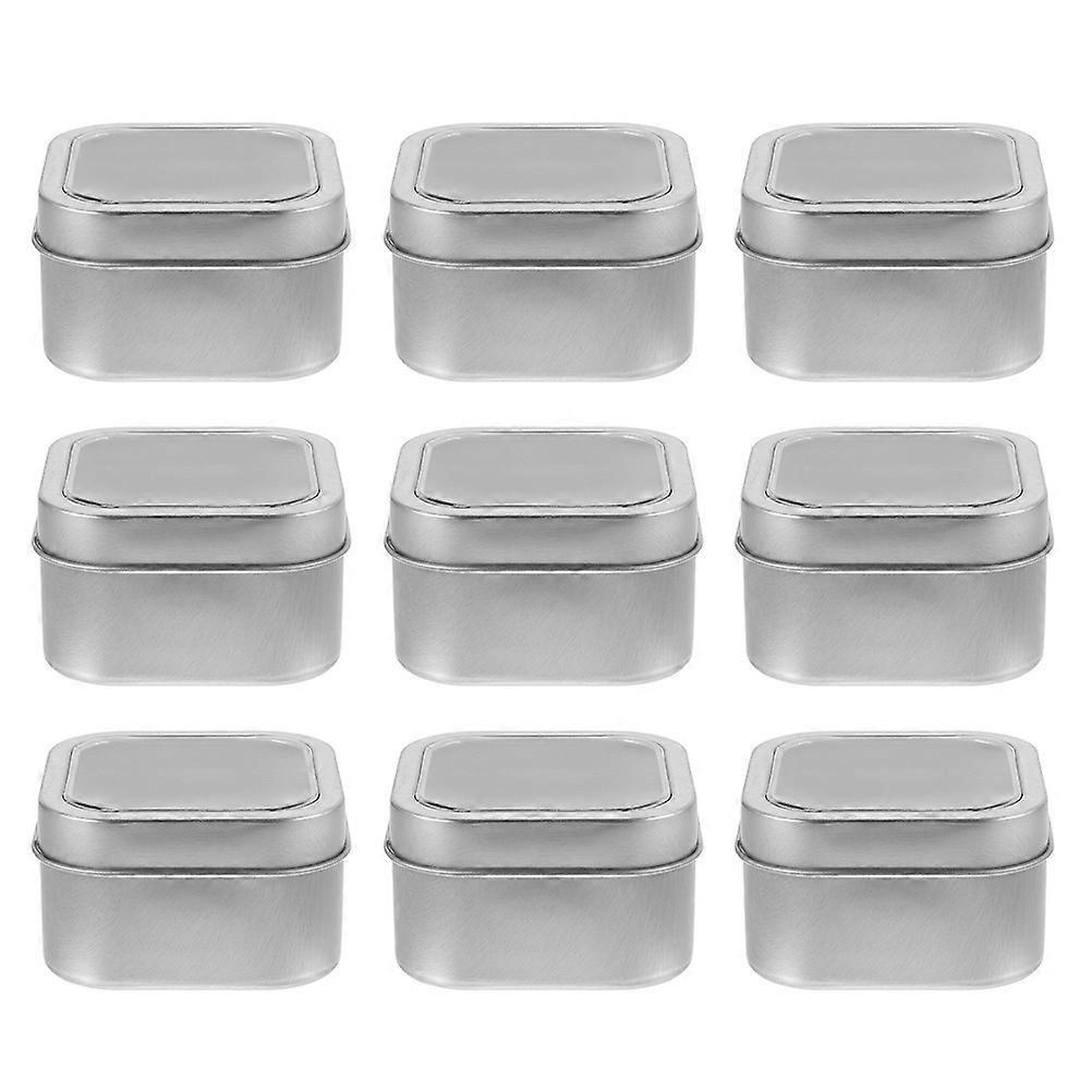 Multipurpose Tinplate Box Silver Metal Clear Window for Home 27Pcs