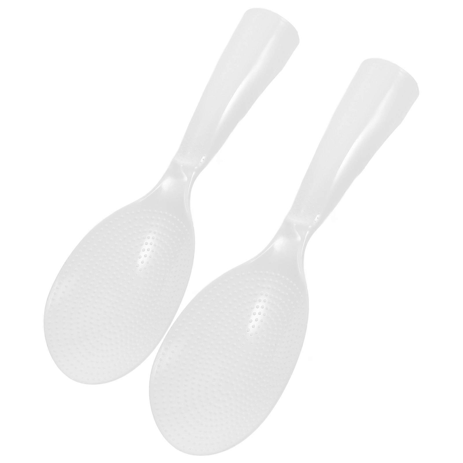 White Rice Paddle Plastic Non-Stick Rice Spatula 6Pcs for Home Cooking