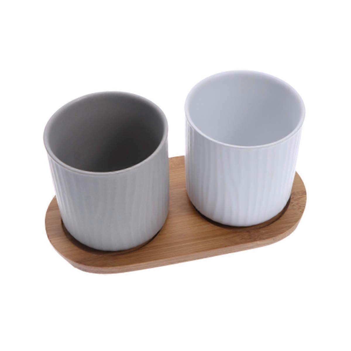 Ceramic Mouth Cup for Bathroom Cleaning Use 4Pcs Set