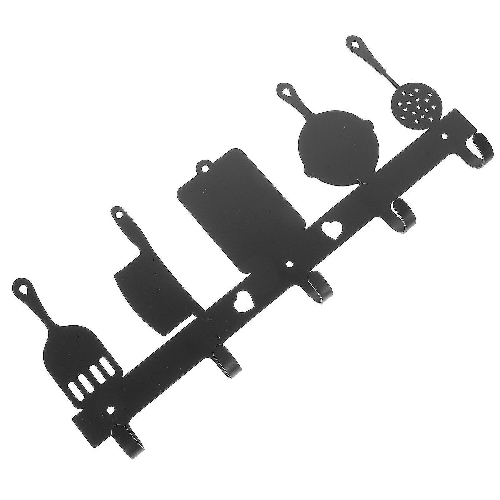 Black Iron Kitchenware Wall Hook for Holding Use 2Pcs Multipurpose Hooks