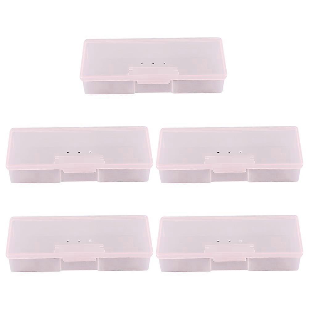 Home Organizer Manicure Tool Storage for Storage 15Pcs Pink Transparent Box