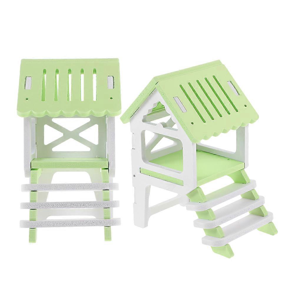 Hamster Hideout Villa for Small Animals 10Sets PVC Durable Light Green