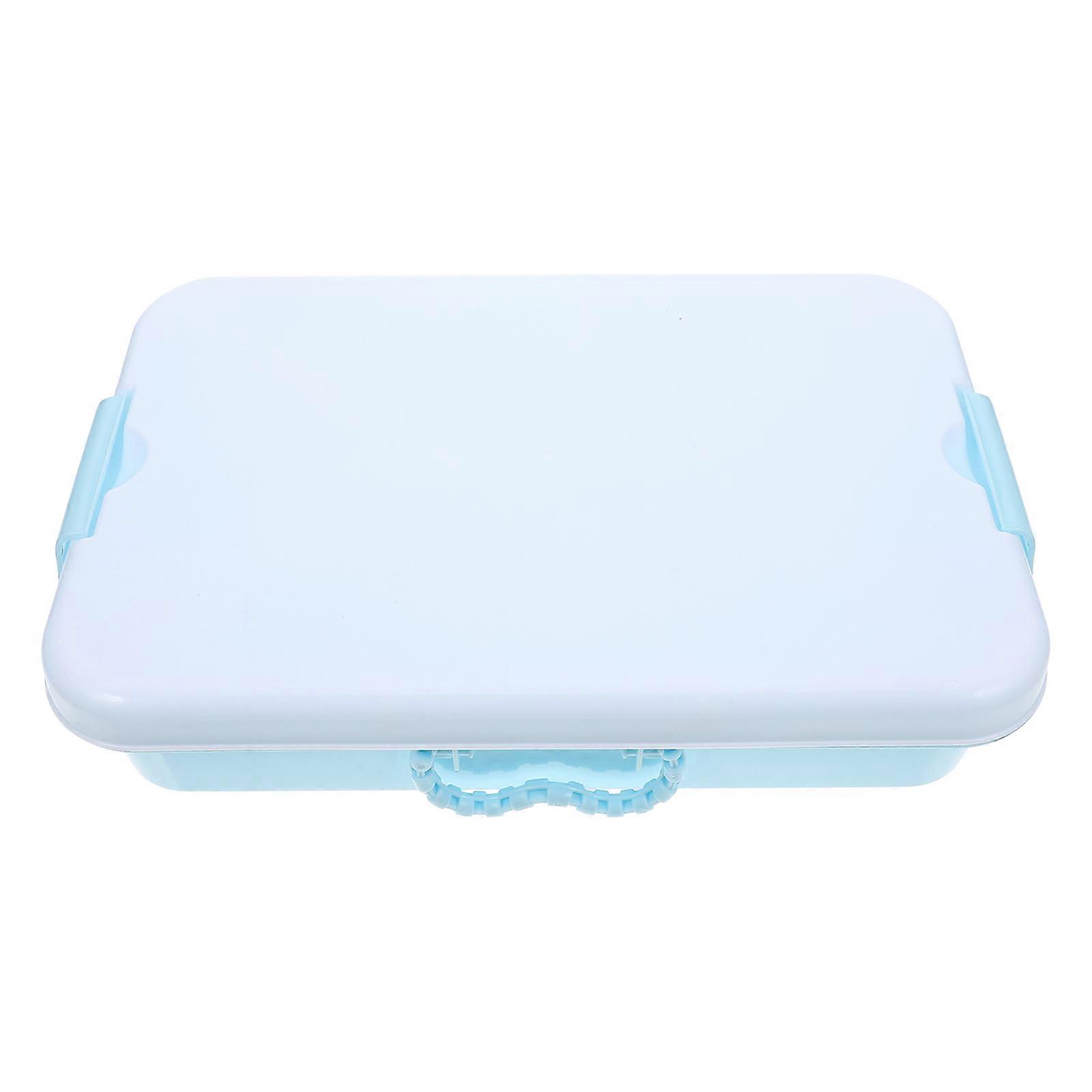 Sky-Blue Empty Sandbox Plastic Container for Toy Storage 3Pcs