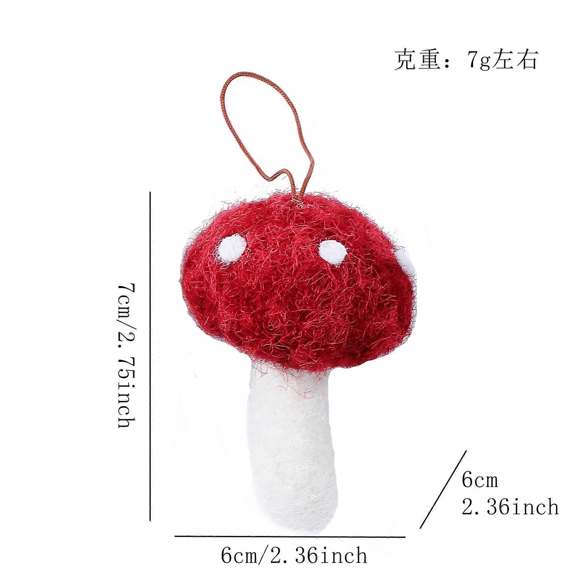 Christmas simulation plush mushroom small pendant DIY scene layout Christmas tree decoration mushroom