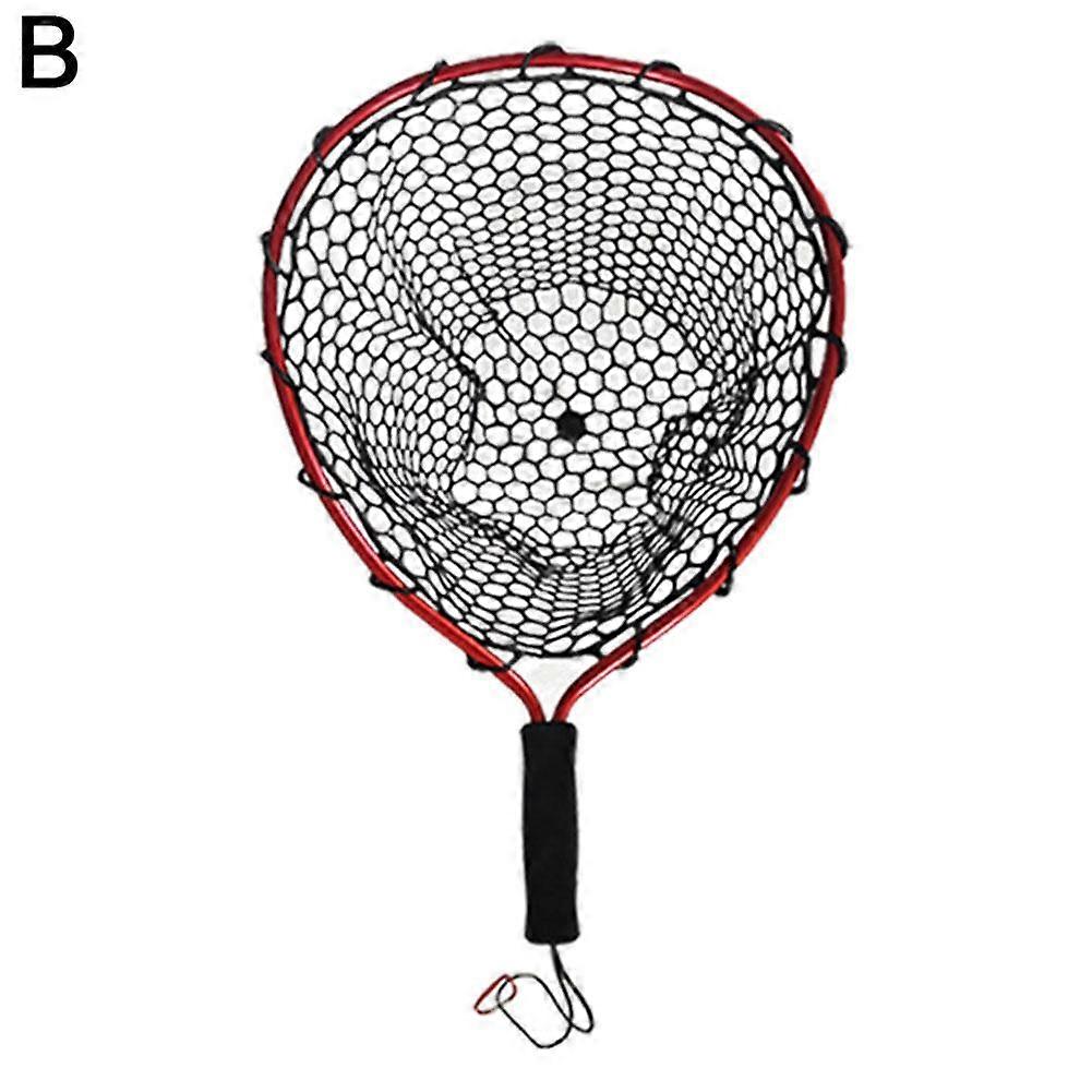 Portable Fishing Net Silicone Fish Landing Net EVA Handle Nets I5L9 Fishing Bracket Grip Aluminum Tools