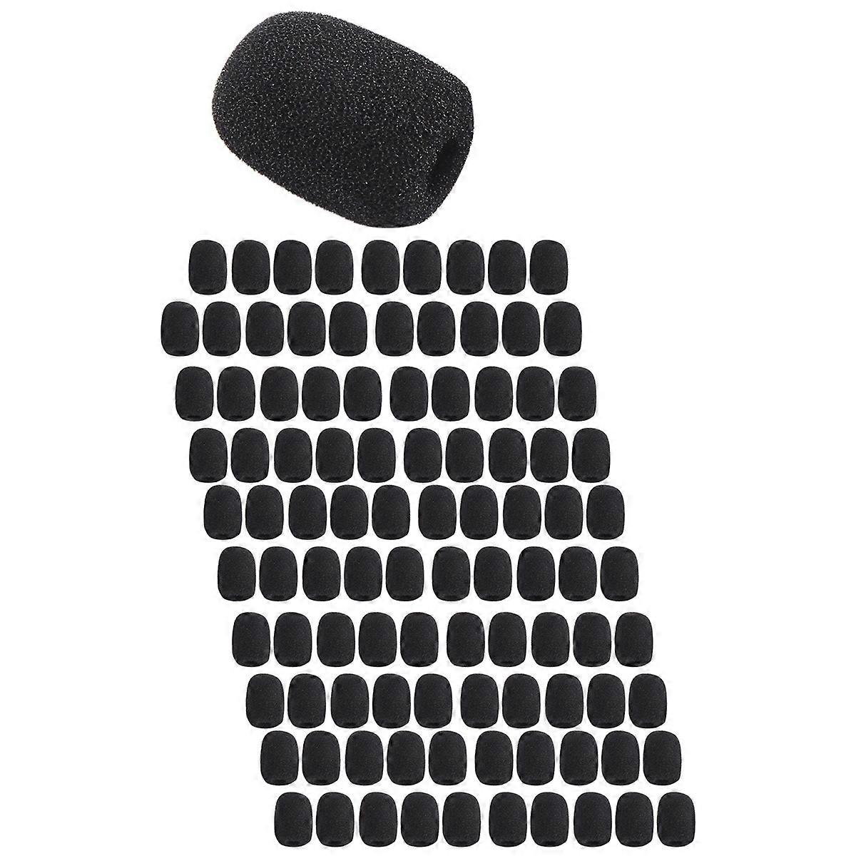 100 Pieces Mini Foam Microphone Windscreen for Headset Microphones