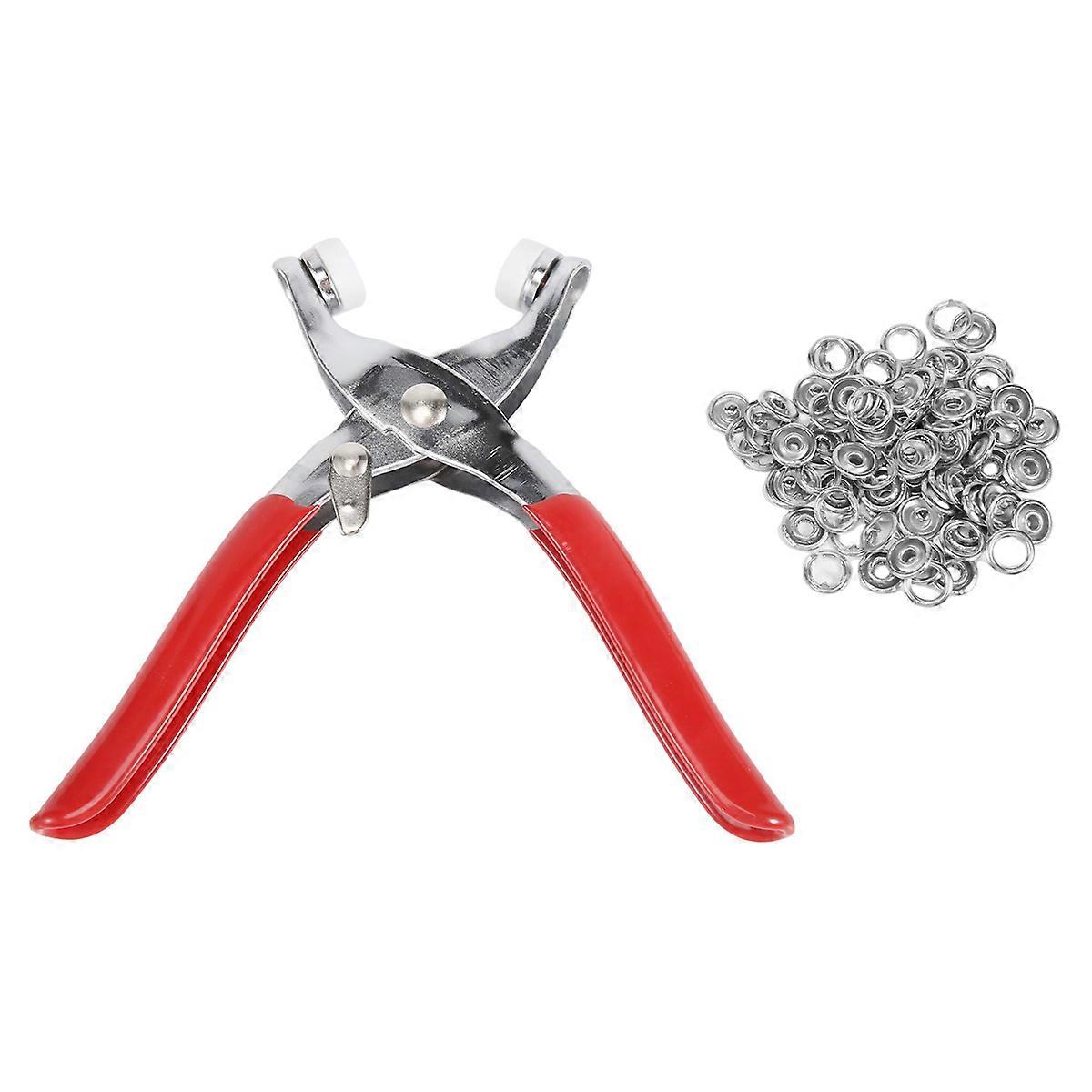 Pliers With 20 Sets Snap White Copper Snap Buttons Installation Tool