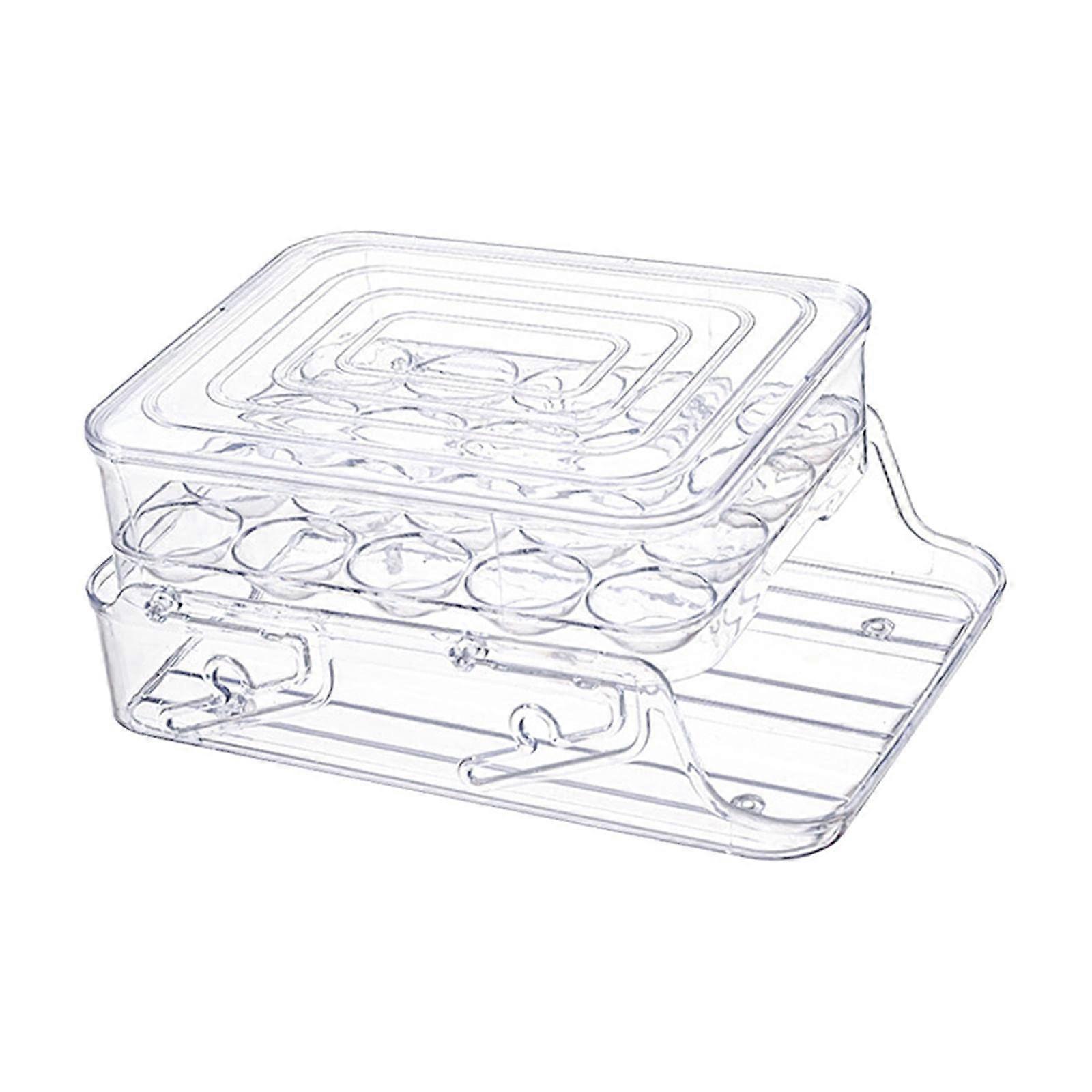 Egg Fresh Storage Box Clear With Lid 2Layer White For Kitchen Egg Storage Rack